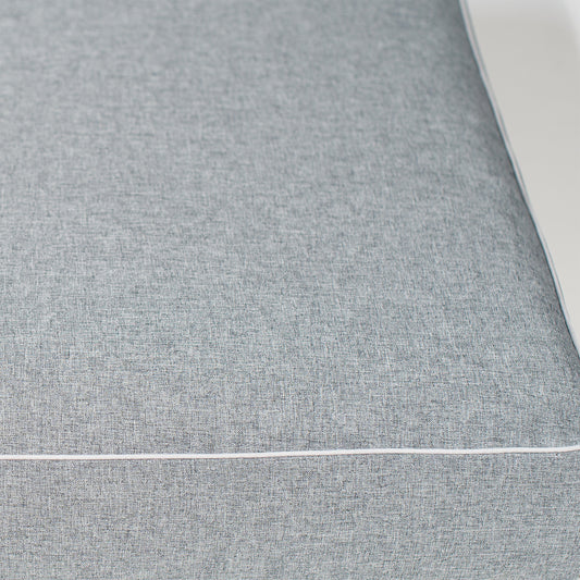 Cammy Irish Gray regular cover fabric and piping detail