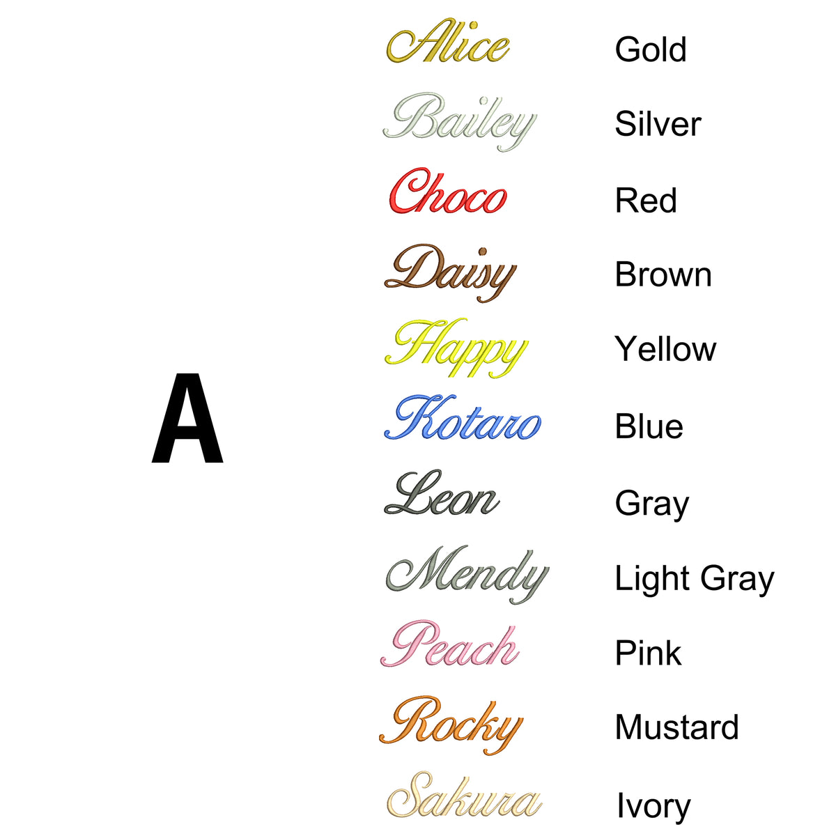 ANBERSO English embroidery font option A