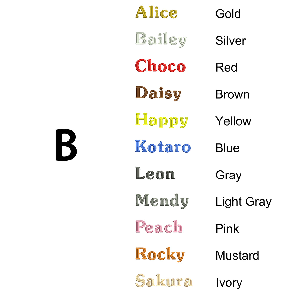 ANBERSO English embroidery font option B