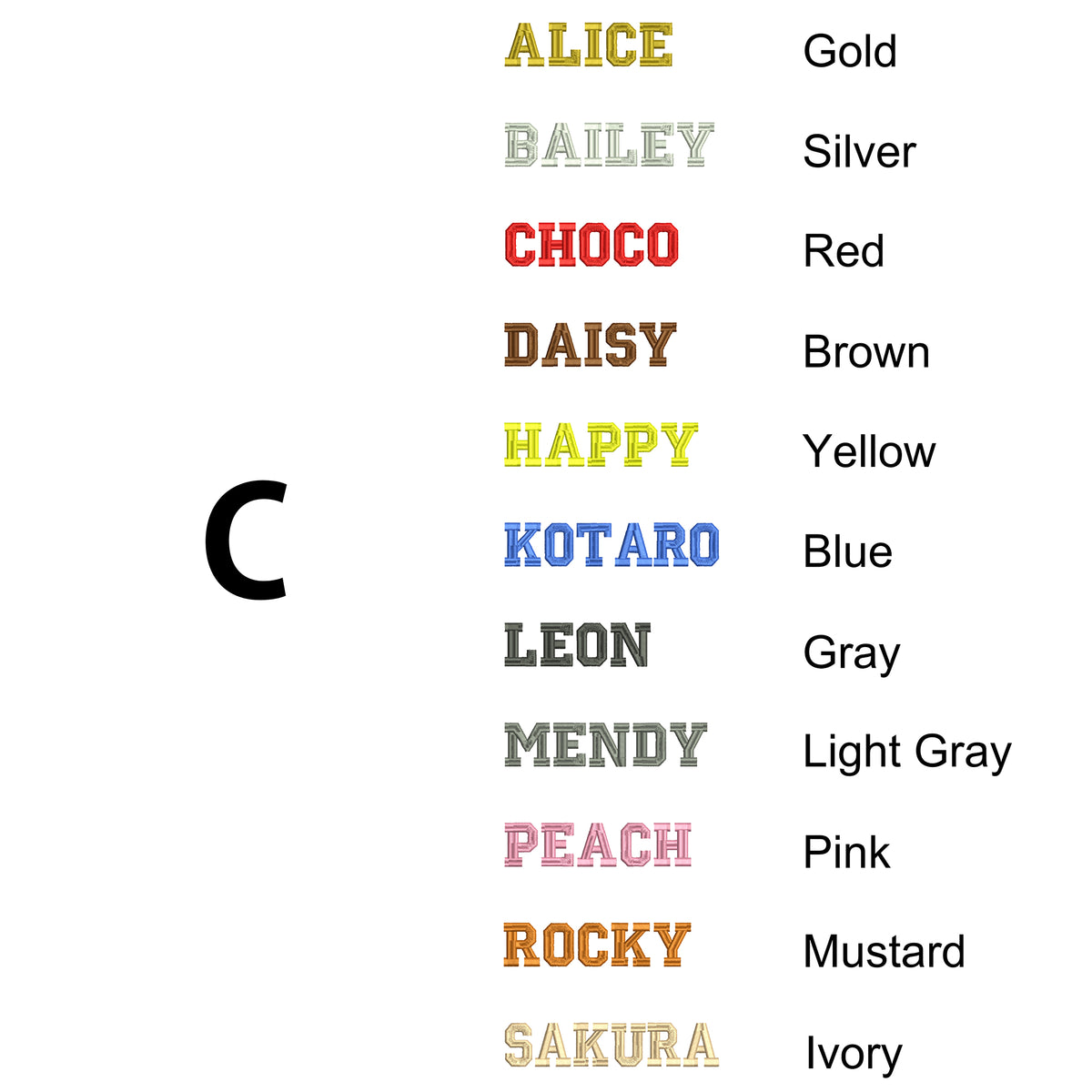 ANBERSO English embroidery font option C